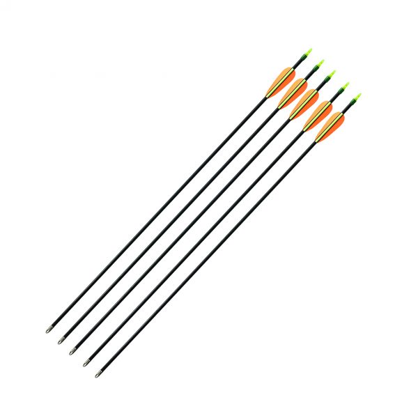 Enfiled Sports Limited - 30" Fibreglass Arrows - Black with Lime Knocks - Pack of 5