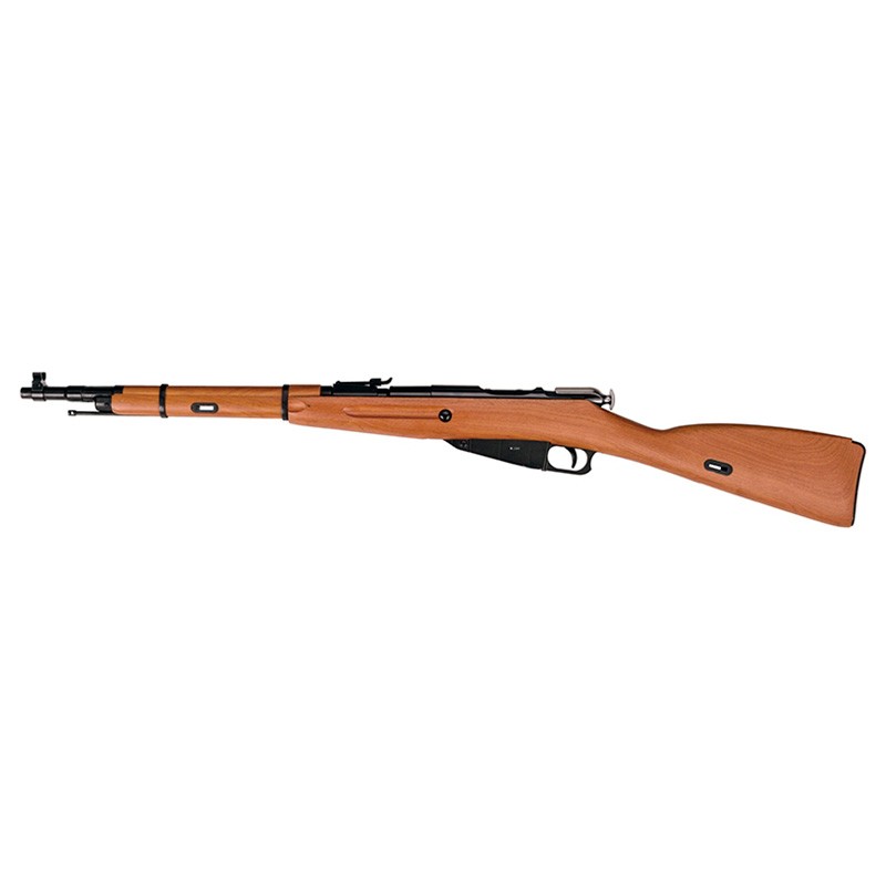 wooden children's toy  "Mosin Nagant rifle" with the red tip of barrel 