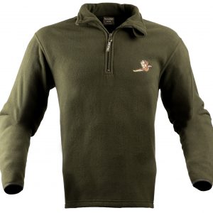 Pheasant Motif Fleece Pullover.