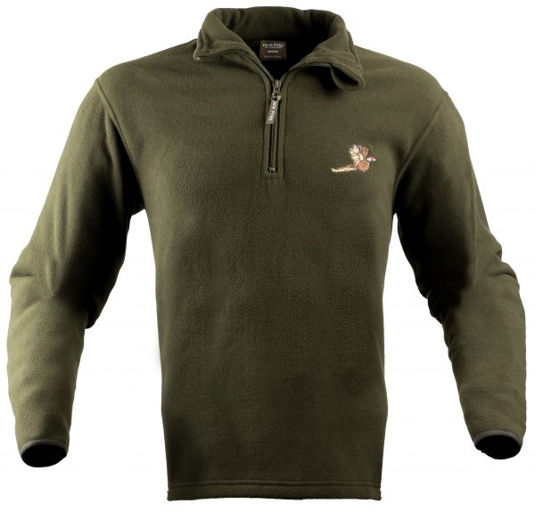 Pheasant Motif Fleece Pullover.