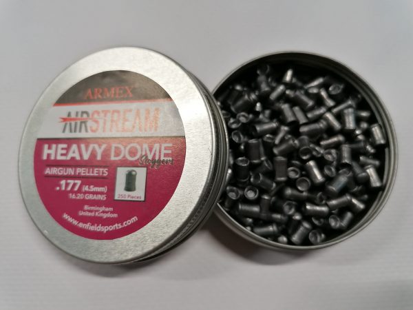 Armex Heavy Dome 4.5mm .177 Lead Pellets 16.20 grains Qty 250 Purple Tin