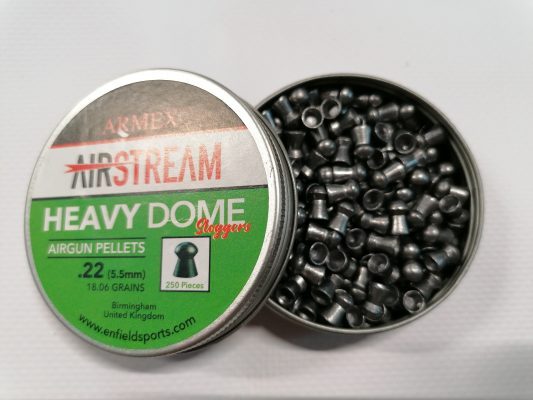Armex Heavy Dome 5.5mm .22 Lead Pellets 18 grains Qty 250 Green Tin