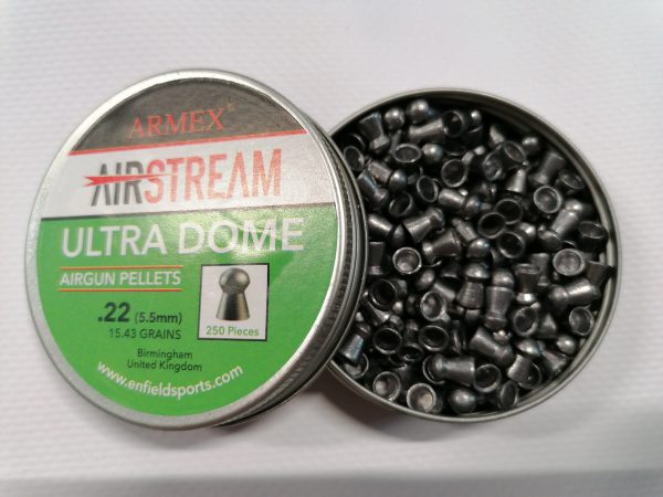 Armex Ultra Dome 5.5mm .22 Lead Pellets 15.43 grains Qty 250 Green Tin