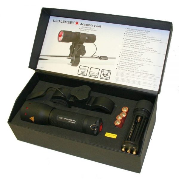 LED Lenser P7 LED Torch with Mounting Kit - Gun Set