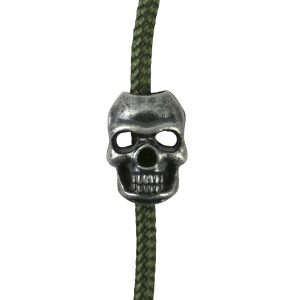 paracord Skull Cord Stoppers - silver