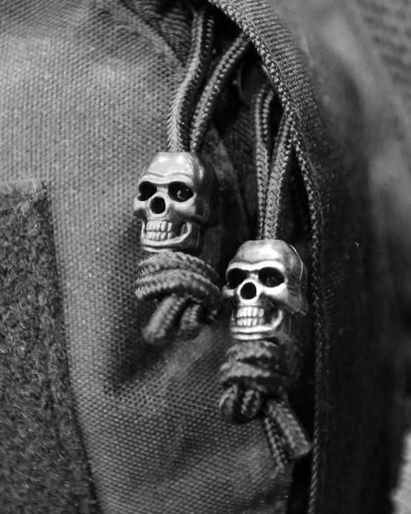 paracord Skull Cord Stoppers - silver2