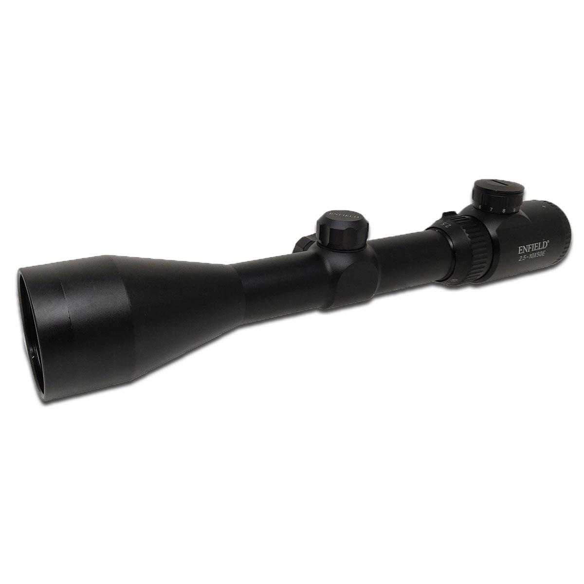 Enfield 2.5-10X50E Firearms Rated Illuminated Mil Dot Rifle Scope