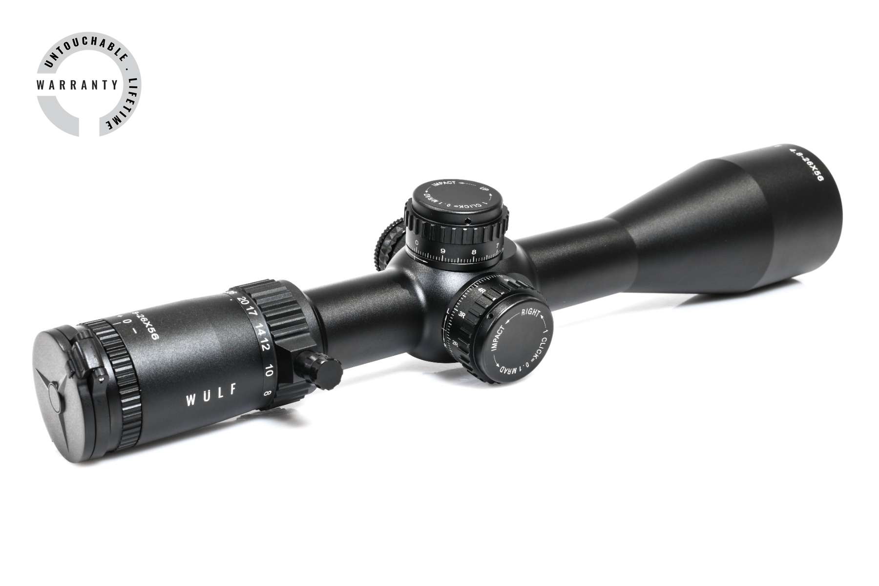 WULF Defender 4.8-26x56 FFP Illuminated W-MIL3 ZTL 0.1 MRAD Rifle Scope